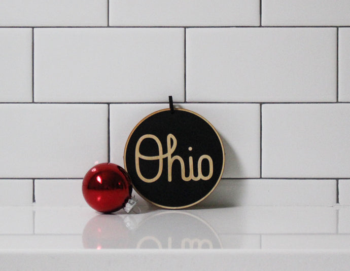 SCRIPT OHIO ORNAMENT